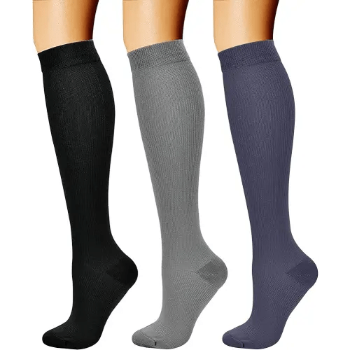 CHARMKING Compression Socks for Women & Men Circulation (3 Pairs) 15-20 mmHg is Best Support for Athletic Running Cycling