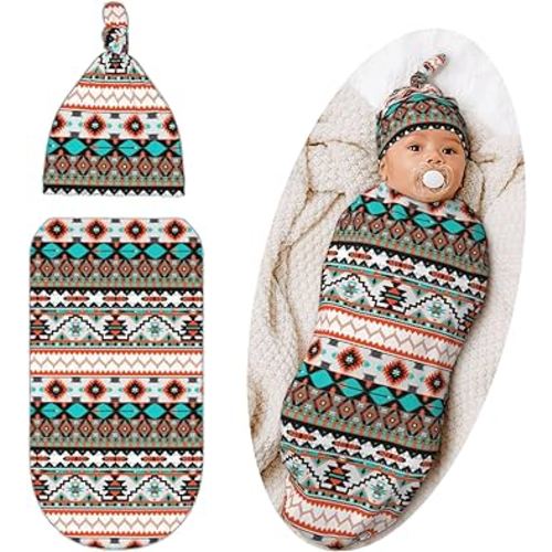 Swaddling Blanket for Baby, Soft Sleeping Bag, Sack for Newborn Boys Girls, Unisex Baby Stuff, Western, Aztec