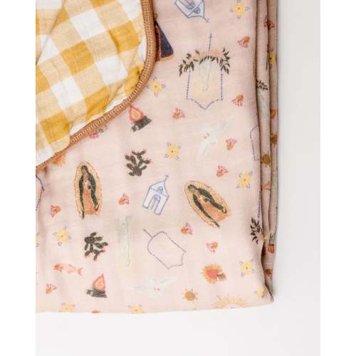 Pink Marian Deluxe Muslin Baby Blanket Quilt