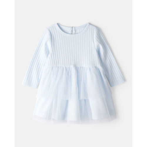Baby Girl Tulle Long-Sleeve Dress - Blue - Carter's | Carter's