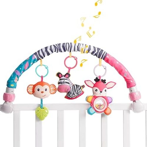 Koty Baby Stroller Arch Toy - Car Seat Toys for Babies 0-6 Months,Activity Arch Toy with Play Accessories, Sensory Travel Crib Bouncer Bassinet Toys for Toddler Boy Girl 0 3 6 9 12 24 Months