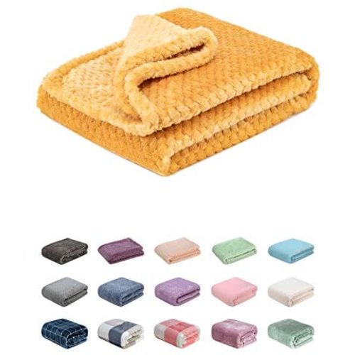 Fuzzy Blanket or Fluffy Blanket for Baby, Soft Warm Cozy Coral Fleece Toddler, Infant or Newborn Receiving Blanket for Crib, Stroller, Travel, Decorative (28Wx40L, XS-Banana)