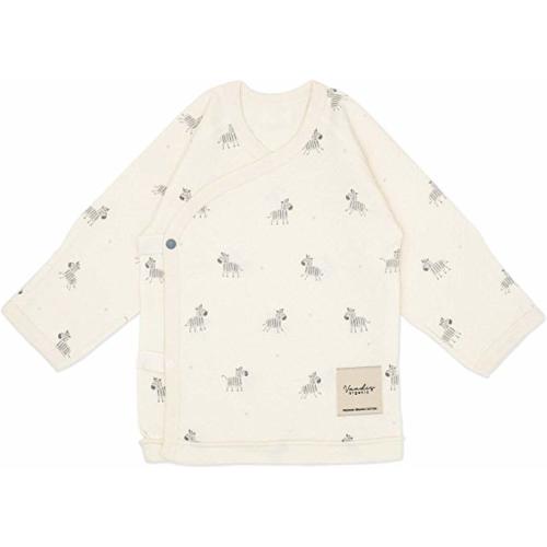 Vandis Organic LUI Long-Sleeve Side-Snap Shirt with Mittens,100% Organic Cotton Cream