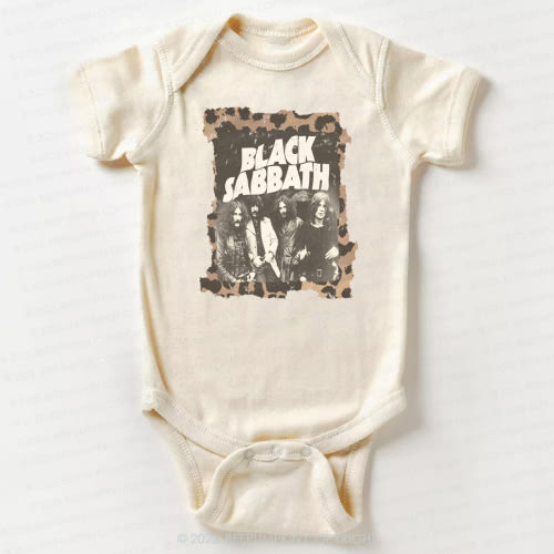 Rock n Roll Retro Leopard Rock Band Bodysuit For Baby 8