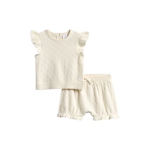 Flutter Sleeve Sweater & Bubble Shorts Set
