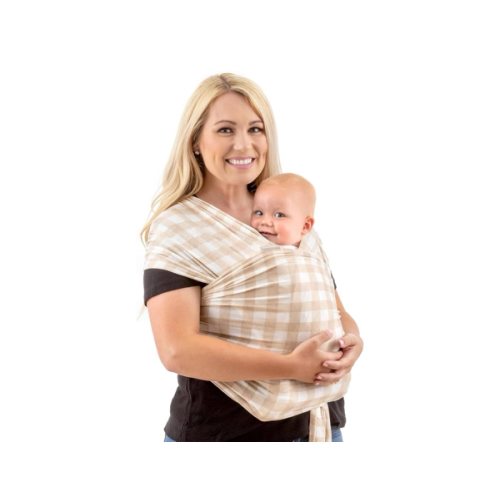 WeeSprout Baby Wrap Carrier - Gingham Sand