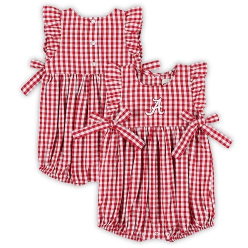 Girls Infant Garb Crimson Alabama Crimson Tide Constance Gingham Romper