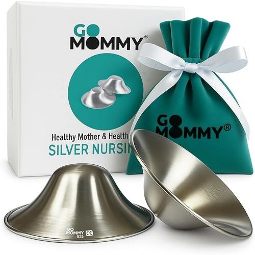 The Original Silver Nursing Cups - Nipple Shields & Covers for Breastfeeding Newborns- Silver Nipple Covers Breastfeeding