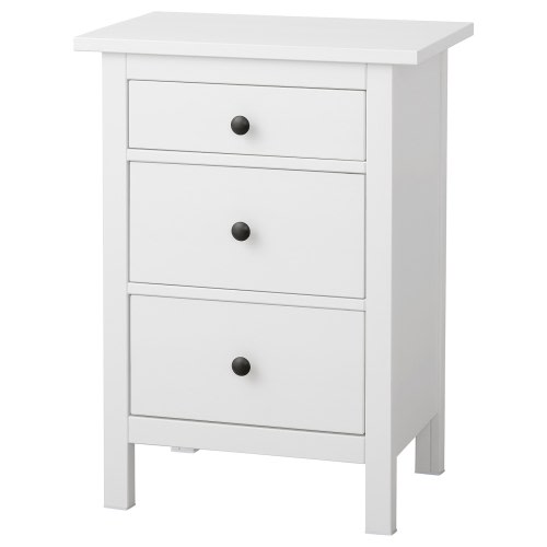 HEMNES 3-drawer chest - white stain 22 7/8x31 1/8 "