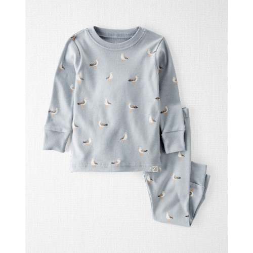 Baby Organic Cotton Pajamas Set | Beach Seagull Print | 12 MONTHS