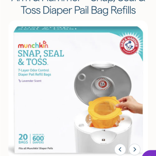 Arm & Hammer™ Snap, Seal & Toss Diaper Pail Bag Refills, 20pk