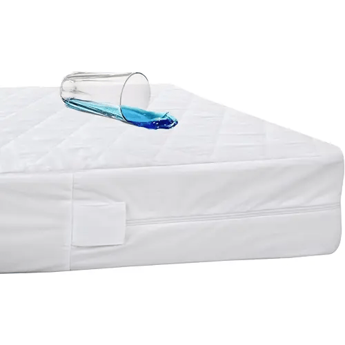 Zippered Mini Crib Mattress Protector,Waterproof Playard Mattress Encasement, Breathable and Absorbent, 6 Sides Fully Encased Pack N Play Mattress Cover.