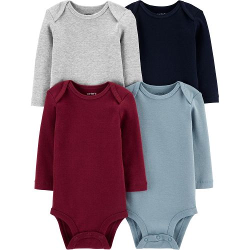 4-Pack Long-Sleeve Original Bodysuits - Navy/Heather