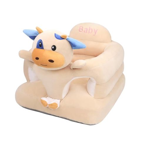 Baby Sitting Support Sofa, Sit Me Up Floor Seat for Baby, Learn to Sit Chair for Toddlers, Baby Seats for Sitting Up 3-12-24 Month (Beige Cow)