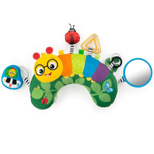 Baby Einstein Cal-a-Pillow Tummy Time Pillow, Multisensory Activity Toys, Sitting Up Play, Cal the Caterpillar, Ages 0+ Months