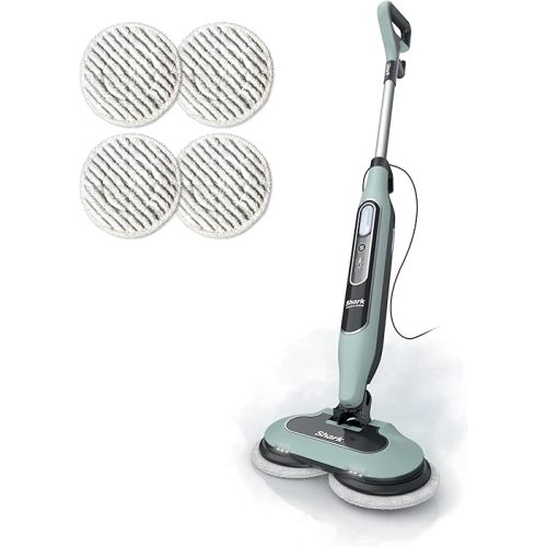 Shark Steam & Scrub Steam Mop, All-in-One Scrubbing and Sanitizing Hard Floor Cleaner, LED Headlights, 4 Dirt Grip Soft Scrub Pads Included, XL Water Tank, Swivel Steering, Hawaiian Grey, S8001