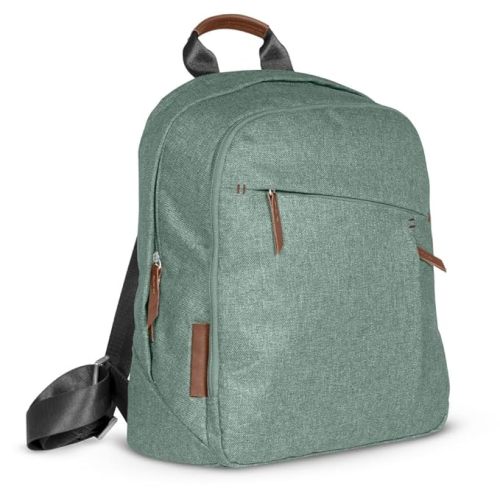 UPPAbaby Changing Backpack / Multiple Storage Compartments / Stroller Strap Attachment / Bottle Insulator and Changing Pad Included / Emmett/Gwen (Green Mélange / Saddle Leather) - Emmett (Green Mélange/Saddle Leather)