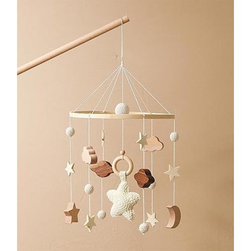 Starry Sky Mobile for Crib, Handmade Nursery Mobile, Baby Bedroom Hanging Decoration Toy