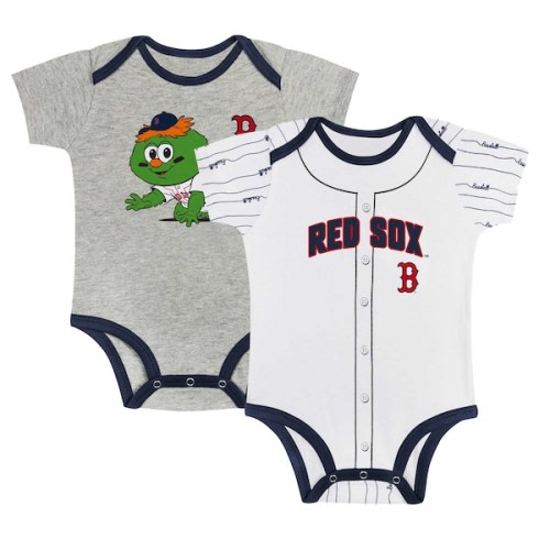 Newborn & Infant Boston Red Sox Gray/White Two-Pack Play Ball Bodysuit Set