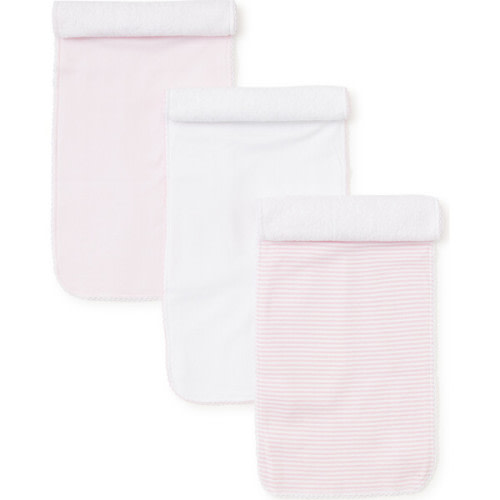 3pc Striped Burp Cloth Set, Pink - Kissy Kissy | Maisonette