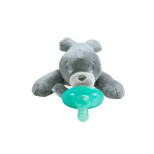 Philips AVENT Soothie Snuggle Pacifier Holder with Detachable Pacifier, 0m+, Seal, SCF347/04- 1 Count (Pack of 1)