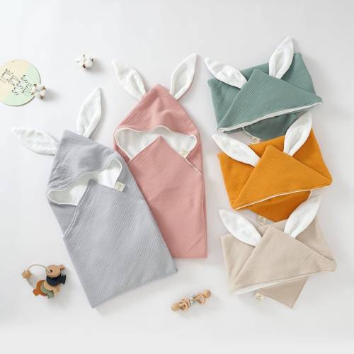 Tiny Alpaca | Organic Cotton Baby Towel | 75x75 cm| Gender Neutral | Bunny Towel | Baby Shower Gift |