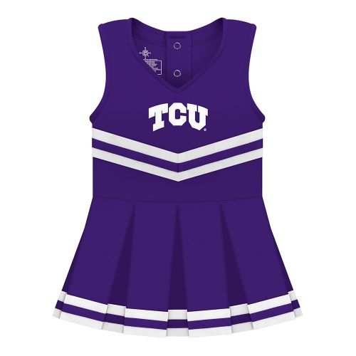 College Baby NCAA Officially Licensed Cheerleader Bodysuit Dress - Team Logo, Multiple Colors, for Baby Girls - (0-24 Months)