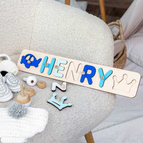 Personalized Name Puzzle Toddler, Baby First Christmas New Baby Gift, Wooden Name Puzzle First Birthday Gift Baby Shower Gift Custom Name