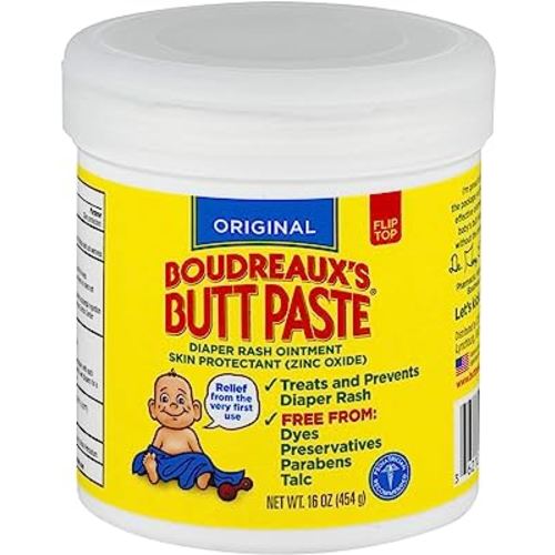 Boudreaux's Butt Paste Original Diaper Rash Cream, Ointment for Baby, 16 oz. (Pack of 1)