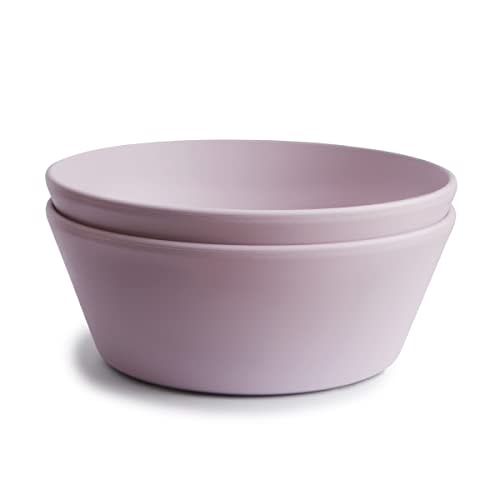mushie Round Dinnerware Bowls for Kids | Made in Denmark, Set of 2 (Soft Lilac)