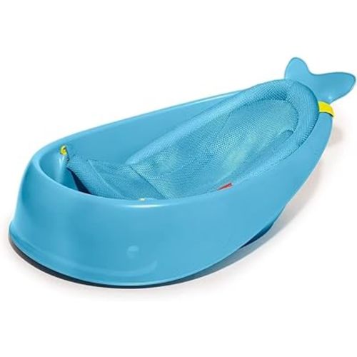 Skip Hop Baby Bath Tub, 3-Stage Smart Sling Tub, Moby, Blue