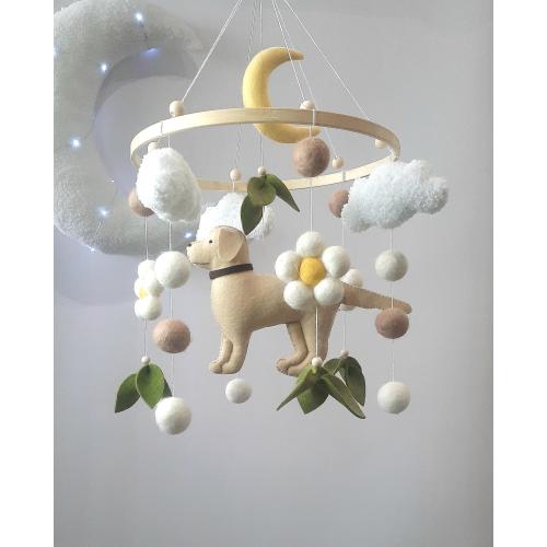 Baby mobile,dog mobile,golden retriever in crib,fawn labrador,flowers mobile,labrador retriever,gift for newborn.
