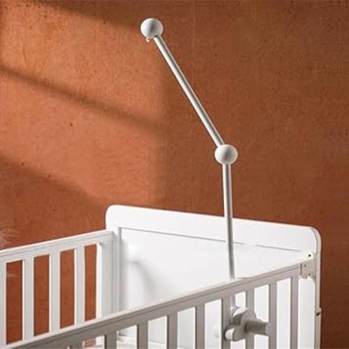 27inch Baby Crib Mobile Arm, Wooden Crib Mobile Holder,360° Rotating Cot Mobile Arm, Crib Mobile Bed Bell Holder,Nursery Mobile Hanger-(Only arm- no mobile) (white) (white)