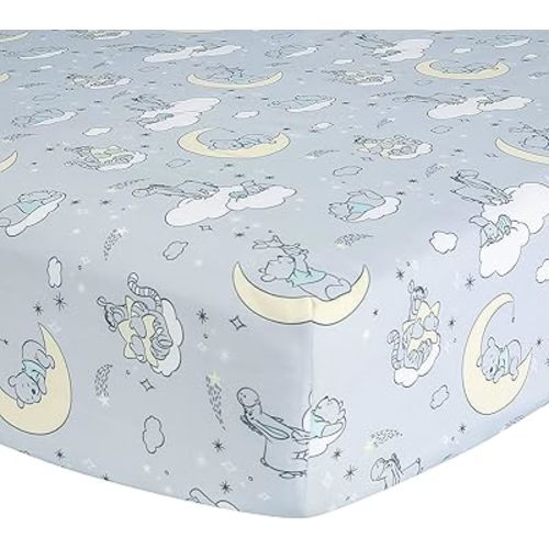 Lambs & Ivy Disney Baby Cozy Friends Winnie The Pooh Gray Fitted Crib Sheet