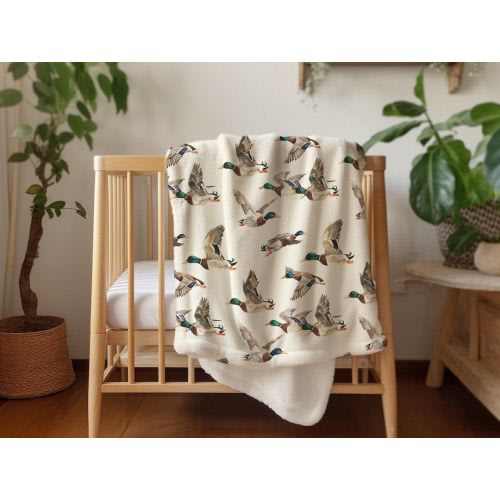 Duck Blanket, Baby Blanket Mallard Duck, Minky Blanket, Soft Cuddle Baby Blanket