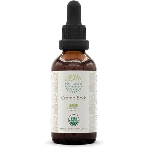 Cramp Bark B60 Alcohol-Free Herbal Extract Tincture, Concentrated Liquid Drops Natural USDA Organic Cramp Bark (Viburnum Opulus) Dried Bark (2 fl oz)