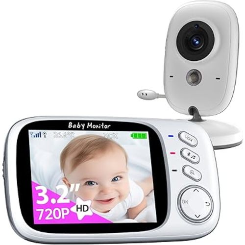 No WiFi Baby Monitor with Camera and Audio,Lag-Free Connection,Plug & Play,IPS Screen,HD Camera,Night Vision, 2-Way Talk,8 Lullabies,1000ft Range,Portable Baby Monitor,2025 Parents' Trusted Choice