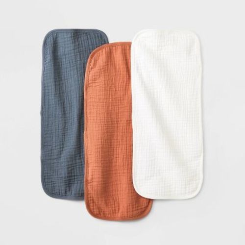 Baby 3pk Basic Muslin Burp Cloth - Cloud Island™ Pink