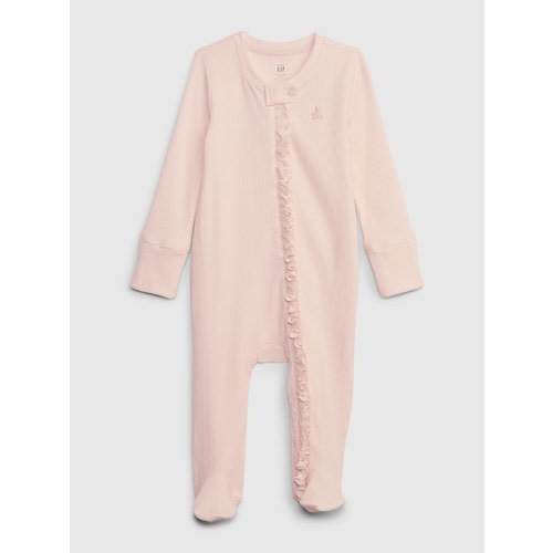 Baby First Favorites TinyRib Footed One-Piece in barely pink, size: 0-3 M