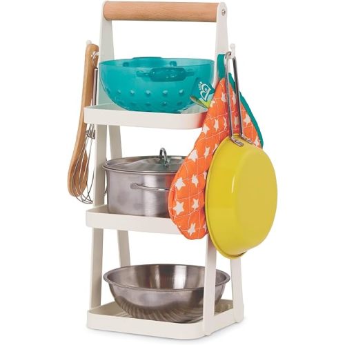 B. toys – Mini Chef Pot & Pan Playset – Pretend Play Kitchen Accessories – Includes Pot, Pan & Role – Play Cookware – Cooking Toys for Kids – Pretend Play Set – 3+ Years (9 Pieces)