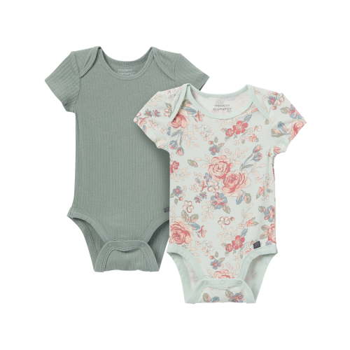 Modern Moments by Gerber Baby Neutral Super Soft 2-Pack Short Sleeve Bodysuits, Sizes Newborn - 12 Months
