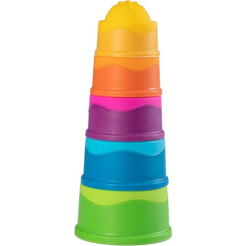 Fat Brain Toys Dimpl Stack Popping Stack & Nest Baby Toy, Sensory Toys for Babies 6 Months+, Fidget Toys for Toddlers