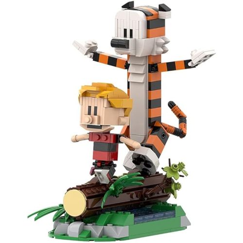 Calvin Boy and The Tiger Driftwood Adventures Building Block Set,Vintage Cartoon Model,Compatible with Lego 630 Building Accessory,Present for Boys Girls Adults