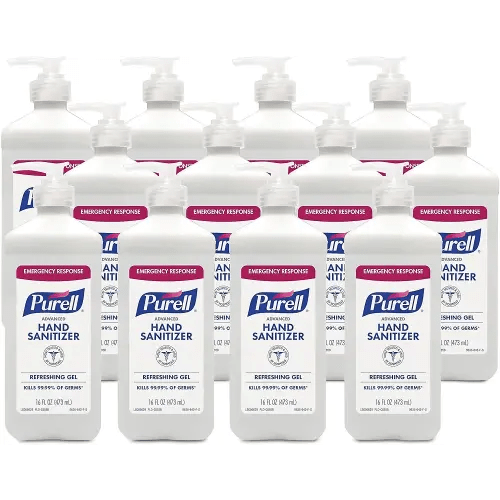 PURELL Advanced Instant Hand Sanitizer, 16 oz Pump Bottle, 12/Pack (9636-12-P)