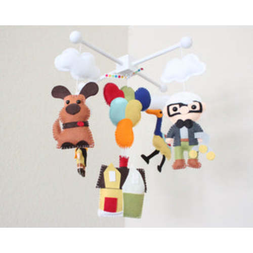 UP Mobile, Baby Crib Mobile, Nursery Decor Inspired by UP – Dropsofcolorshop
