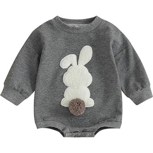 VISGOGO Newborn Infant Baby Boy Girls Oversized Romper Little Dude Sweater Onesie Coming Home Outfit Neutral Clothes