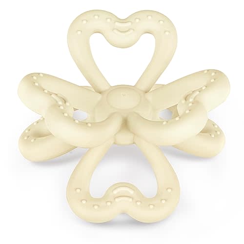 Sensory Teether Toy - Food Grade Silicone Teething Toys for Babies 3-6 Months 6-12 Months, Soft & Easy Hold Chew Toy for Infant, BPA Free (Oat)