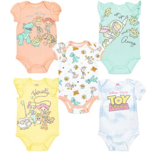 Disney Classics 101 Dalmatians Bambi Dumbo Infant Baby Girls 5 Pack Short Sleeve Bodysuits Disney Classics 18 Months