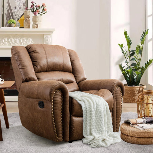 Chemika 40.9'' W Classic Super Soft Padding And Oversize Manual Recliner With Rivets