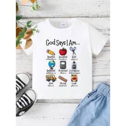 Baby Boy Cars Printed Short Sleeve T-Shirt With Slogan, Summer | SHEIN USA